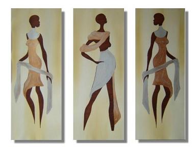 Dafen Oil Painting on canvas Africa girl -set219